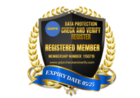 Check and Verify logo, showing membership number 1150719